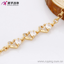 73923- Xuping Jewelry Fashion 18K Pulsera de mujer de latón chapado en oro con diamante